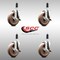 Service Caster 5 Inch 316SS High Temp Glass Filled Nylon 1 Inch Stem Caster Set Brake SCC SCC-SS316EX20S514-GFNSHT-TLB-1-4 - alternate 1